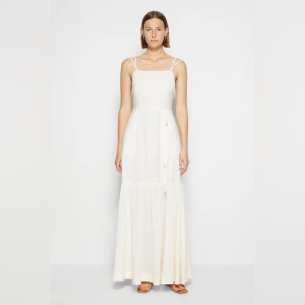 Jonathan Simkhai Swim Kavita cream strappy maxi dress
